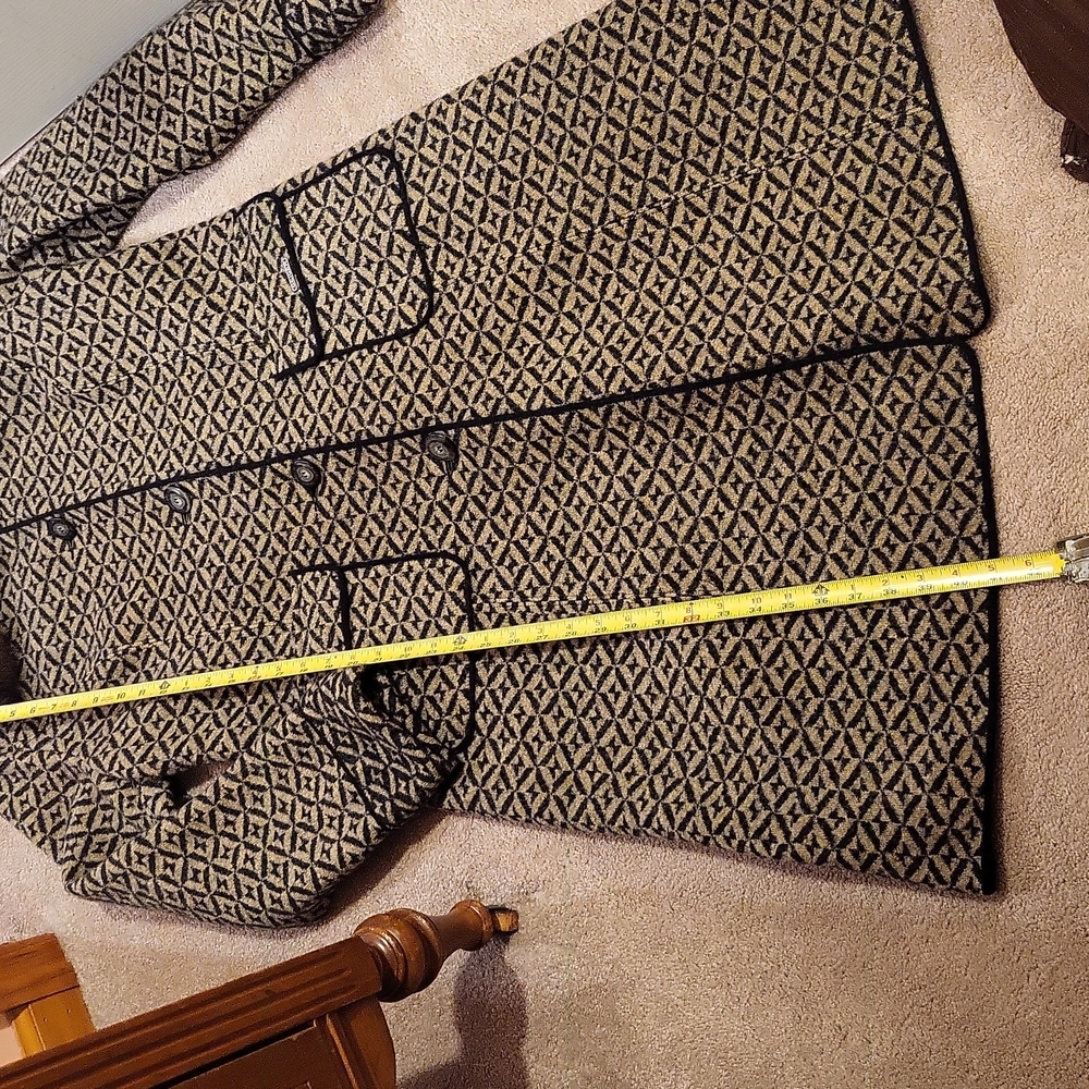 GEIGER Fur Trim Wool Coat - Picture 5 of 9